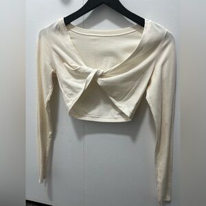 SKIMS COTTON Cream Twist-Front Crop Top